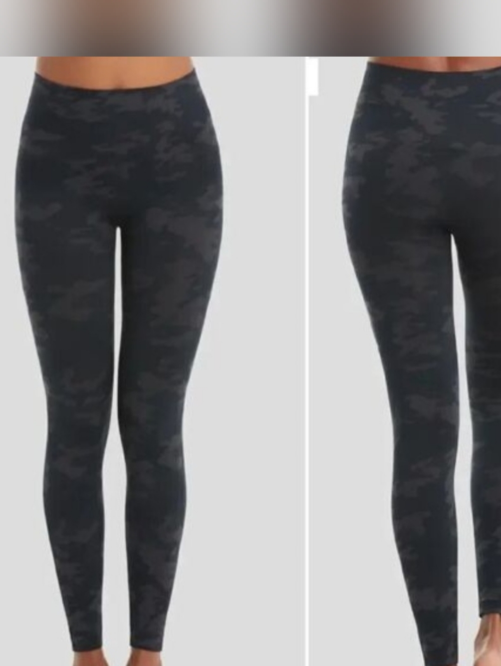 SPANX Black Camo Print Look At Me Now Seamless Leggings Size 1X - NWT